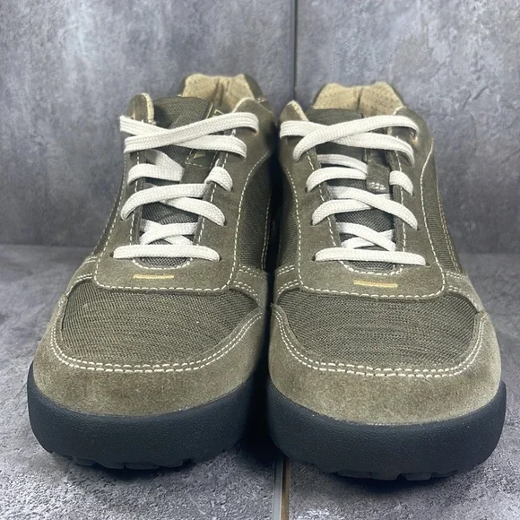 LL Bean Womens Lace Up Round Toe Olive Green Shoes Size 7.5 Sport Oxford - Picture 2 of 9